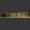 Sliced Watermelon With Red Flesh Black Seeds Green Rind On Wooden Plate Gray Background