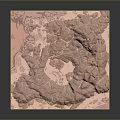 Modern Decorative Pink Map Wall Art With Intricate Terrain And Mountain Patterns