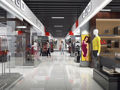 Modern shopping mall shopping mall clothing store 3d model