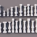 European Railing Component 3d model