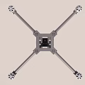 Quadcopter Drone Frame Structure With Four Propeller Arms And Landing Gear 3d model