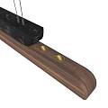 Modern Long Hanging Pendant Light Design With Black And Wooden Elements For Living Room Interior