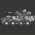 Modern Armored Camouflage Six Wheeled Military Vehicle With Cannon Turret