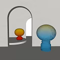 modern table lamp glass table lamp 3d model