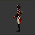 Napoleon Soldier Character With Eagle Mascot Standing In Historical Military Uniform