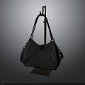 Fashionable Black Leather Handbag With Structured Handles And Modern Sleek Design