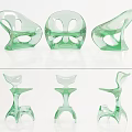 Green Transparent Single Chair With Unique Sculptural Curves Modern Acrylic Design