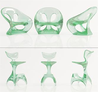 Modern Single Chair Acrylic Single Chair Dining Chair Desk Chair Computer Chair Armchair Acrylic Chair Leisure Chair Transparent Chair 3d model