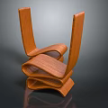 Modern Wooden Single Chair With Unique Curved Design For Home Interior Decor
