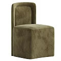 Modern Beige Leisure Chair with Linen Upholstery and Curved Backrest Design