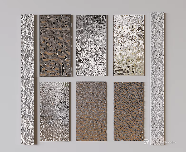 Decorative Wall Panels With Various Metallic Textures And Color Options 3d model