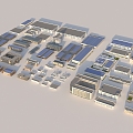 Industrial factory building factory building office building bird's eye view of the building 3d model