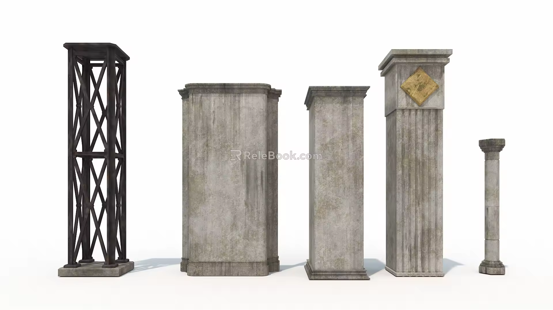 Column European-style Column Cement Column Iron Column Retro Column 3d model