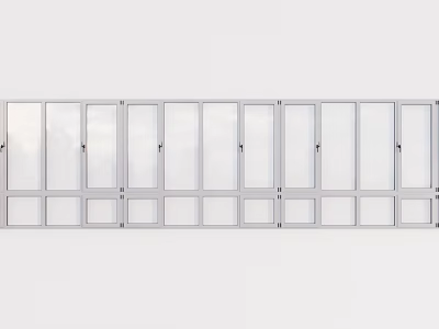 Modern Aluminum Frame Sliding Windows with Smooth Sliding Mechanism and Tempered Glass 3d model