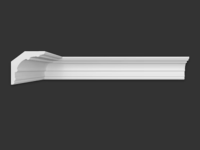 White Decorative Cornice Molding With Detailed Curved Edges And Smooth Surface 3d model
