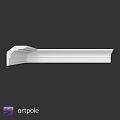 White Decorative Cornice Molding With Detailed Curved Edges And Smooth Surface