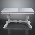 Elegant White Classic Table With Carved Legs And Two Piece Smooth Top