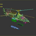 Military Attack Helicopter With Weapons Missiles Dark Rotors And Cockpit Design Details