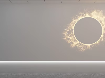 Modern Wall Decor Illuminated Circular Design With Glowing Light Effect And White Base Strip 3d model