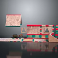 Festive Christmas Themed Household Items With Decorative Gift Boxes And Tree Ornaments