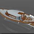Sleek White Motorboat With Wooden Deck Cabin Seating Area And Modern Design