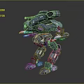 Futuristic Armored Robot Character With Blue Gray Mechanical Structure And Weapons 3d model