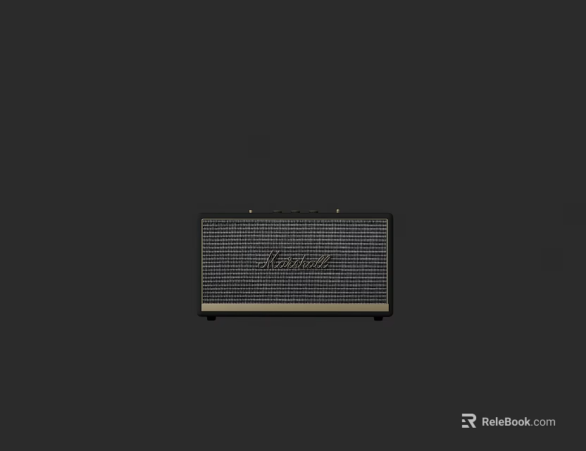 Marshall Vintage Speaker With Mesh Front Panel And Classic Wooden Frame Design 3d model 