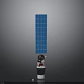 Satellite With Blue Solar Panels And Scientific Instruments In Space