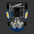 Blue and Yellow Pepsi Go Kart with Number 17 Black Seat and Silver Frame