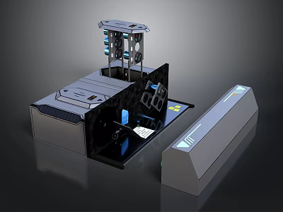 Tech Modular Device Structure With Control Panel Platform And Display Screen 3d model
