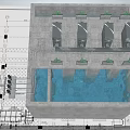 Industrial Equipment Modular Structure With Multiple Mechanical Components And Piping System