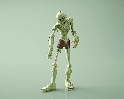 Modern game character zombie cartoon zombie walking corpse monster skeleton walking corpse 3d model