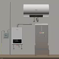 Home Appliances Indoor Setup Including Water Heater Gas Boiler And Water Dispenser