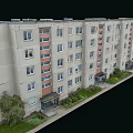 Multi Storey Residential Building Exterior With Light Colored Facade And Balconies