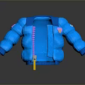Blue Puffer Jacket With Zipper Closure Pockets And Logo Detail For Daily Winter Use