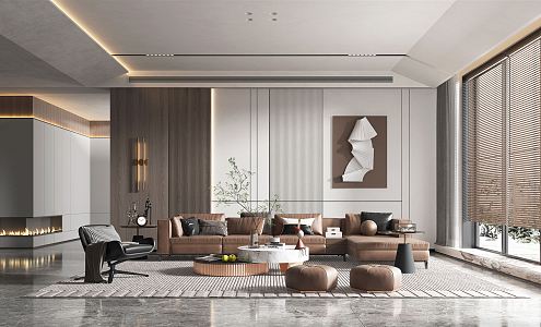 modern living room 3d model