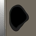 Modern Irregular Shaped Black Frame Mirror For Wall Interior Decor With Window Blinds 3d model