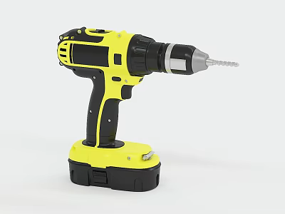 Industrial Cordless Electric Power Drill With Handheld Design And Battery Pack 3d model