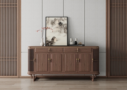 New Chinese Style Sideboard Decorative Cabinet Entrance Cabinet Storage Cabinet 3d model