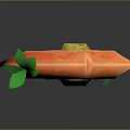 Vibrant Pink And Red Fantasy Weapon With Green Decorative Accents And Curved Structure