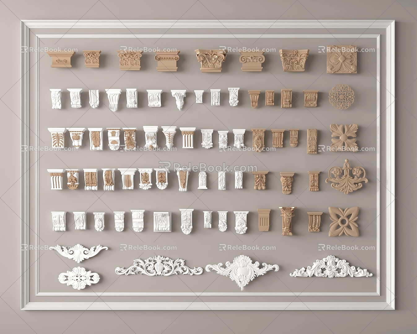 Modern European Gypsum Components Gypsum Components 3d model