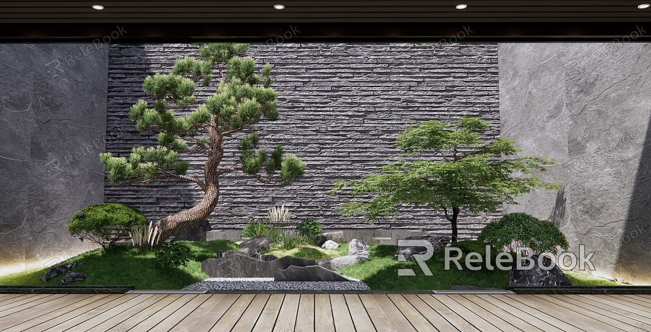 New Chinese style landscape sketch courtyard landscape model