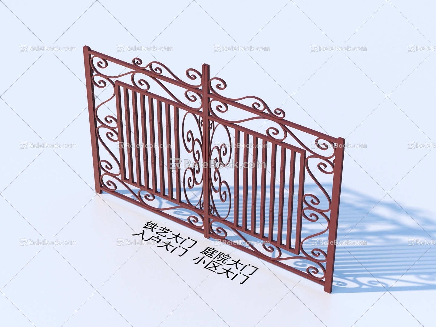 Wrought Iron Gate Courtyard Gate Entrance Gate Community Gate 3d model