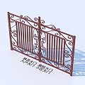 Wrought Iron Gate Courtyard Gate Entrance Gate Community Gate 3d model