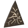 Modern Triangular Wall Lamp With Cracked Design And Light Through Cracks 3d model