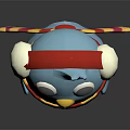 Cute Blue Bird Character With White Earmuffs Red Yellow Scarf And Yellow Beak Feet