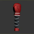 Red Boxing Glove Shaped Spring Loaded Training Device With Blue Accent