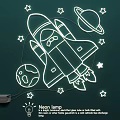 Space Theme Neon Lamp Combination With Rocket Planets And Stars