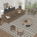 Sofa coffee table combination 3d model