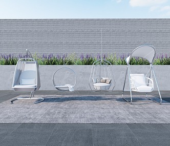 Modern Hanging Chair Courtyard Roof Garden Swing Outdoor Hanging Basket Rocking Chair Swing Combination 3d model